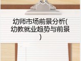 幼师市场前景分析(幼教就业趋势与前景)