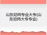 山东幼师专业大专(山东幼师大专专业)