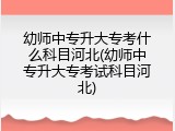 幼师中专升大专考什么科目河北(幼师中专升大专考试科目河北)