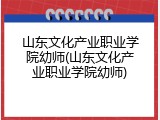 山东文化产业职业学院幼师(山东文化产业职业学院幼师)