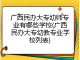 广西民办大专幼师专业有哪些学校(广西民办大专幼教专业学校列表)