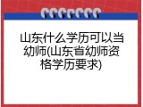 山东什么学历可以当幼师(山东省幼师资格学历要求)
