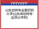 山东幼师专业最好的大学(山东省幼师专业顶尖学府)