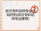 武汉专科幼师专业比较好的(武汉专科幼师专业推荐)