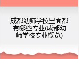 成都幼师学校里面都有哪些专业(成都幼师学校专业概览)