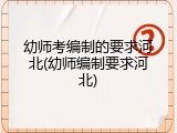 幼师考编制的要求河北(幼师编制要求河北)