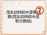 茂名幼师初中录取分数(茂名幼师初中录取分数线)