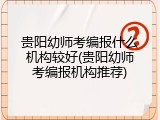 贵阳幼师考编报什么机构较好(贵阳幼师考编报机构推荐)
