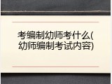 考编制幼师考什么(幼师编制考试内容)