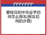 攀枝花初中毕业学幼师怎么报名(报名幼师的步骤)