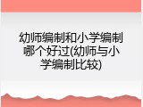 幼师编制和小学编制哪个好过(幼师与小学编制比较)