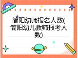 简阳幼师报名人数(简阳幼儿教师报考人数)