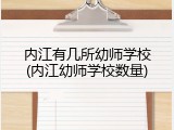 内江有几所幼师学校(内江幼师学校数量)