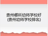 贵州哪所幼师学校好(贵州幼师学校排名)