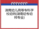 湖南幼儿高等专科学校幼师(湖南幼专幼师专业)