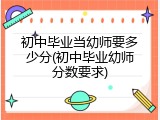 初中毕业当幼师要多少分(初中毕业幼师分数要求)