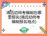 清远幼师考编制在哪里报名(清远幼师考编制报名地点)