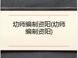 幼师编制资阳(幼师编制资阳)