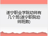 遂宁职业学院幼师有几个班(遂宁职院幼师班数)