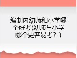 编制内幼师和小学哪个好考(幼师与小学哪个更容易考？)