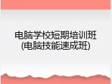 电脑学校短期培训班(电脑技能速成班)