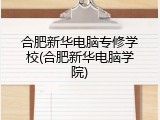 合肥新华电脑专修学校(合肥新华电脑学院)