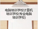 电脑培训学校计算机培训学校(专业电脑培训学校)