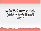 电脑学校有什么专业(电脑学校专业有哪些？)