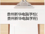 贵州新华电脑学校(贵州新华电脑学府)