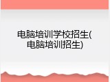 电脑培训学校招生(电脑培训招生)