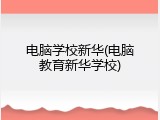 电脑学校新华(电脑教育新华学校)