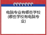 电脑专业有哪些学校(哪些学校有电脑专业)
