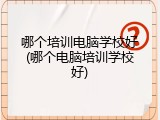哪个培训电脑学校好(哪个电脑培训学校好)