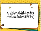 专业培训电脑学校(专业电脑培训学校)