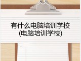 有什么电脑培训学校(电脑培训学校)