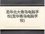 龙华北大青鸟电脑学校(龙华青鸟电脑学校)