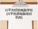 兴平市好的电脑学校(兴平优质电脑培训机构)