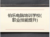 伯乐电脑培训学校(职业技能提升)
