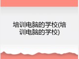 培训电脑的学校(培训电脑的学校)