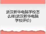 武汉新华电脑学校怎么样(武汉新华电脑学校评价)