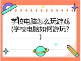学校电脑怎么玩游戏(学校电脑如何游玩？)