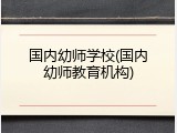 国内幼师学校(国内幼师教育机构)
