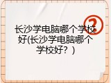 长沙学电脑哪个学校好(长沙学电脑哪个学校好？)