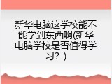 新华电脑这学校能不能学到东西啊(新华电脑学校是否值得学习？)