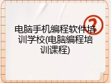 电脑手机编程软件培训学校(电脑编程培训课程)