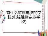 有什么维修电脑的学校(电脑维修专业学校)