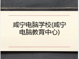 咸宁电脑学校(咸宁电脑教育中心)