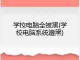 学校电脑全被黑(学校电脑系统遭黑)