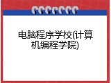 电脑程序学校(计算机编程学院)