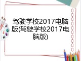 驾驶学校2017电脑版(驾驶学校2017电脑版)